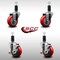 Service Caster 3.5'' SS Red Poly Wheel Swivel 1-1/4'' Expanding Stem Caster Set 2 Brakes, 4PK SCC-SSEX20S3514-PPUB-RED-2-TLB-2-114 - alternate 2
